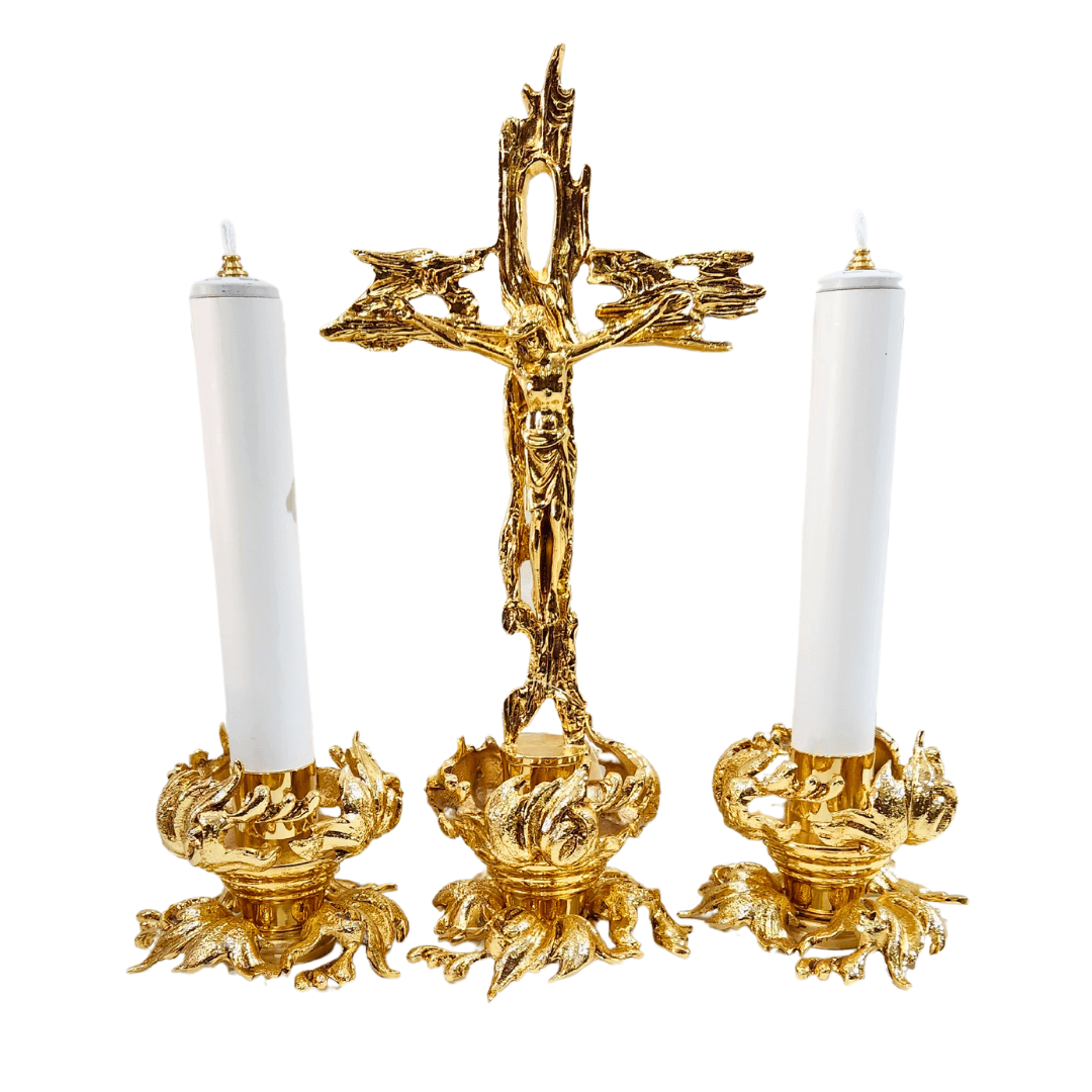 Conjunto Crucifixo e Castiçal C66-C66.A-OR