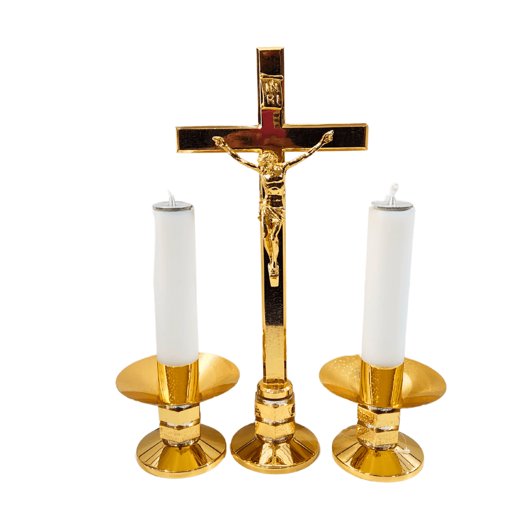 Conjunto Crucifixo e Castiçal ER303-302.O