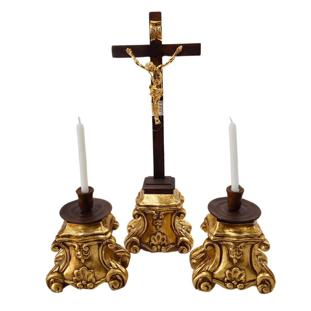 Conjunto Crucifixo e Castiçal 7523